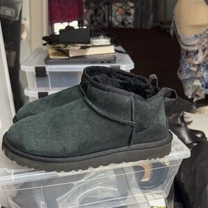 UGG Black Suede Short Ankle Booties